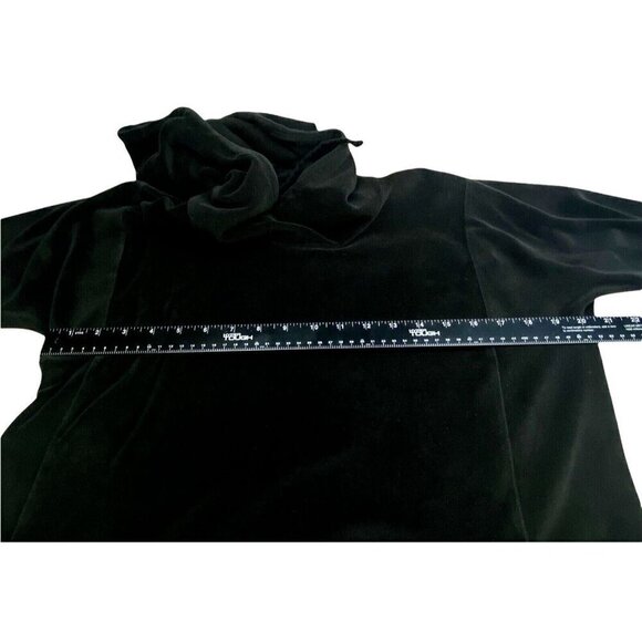 J Jill PURE JILL Pullover Velour Hoodie Sweatshirt Long Sleeve Black XS 46-2 - Picture 6 of 12